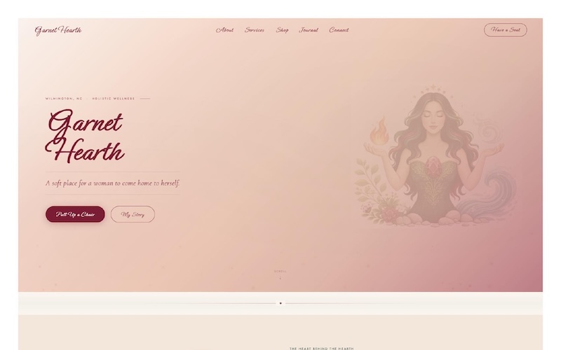 Garnet Hearth wellness website